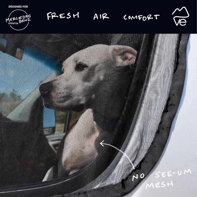 VanEssential Front Door Bug Screens (Pair) Designed for Mercedes-Benz Sprinter Van Years 2007- Current (Models:VS30 & NCV3) - Image 2